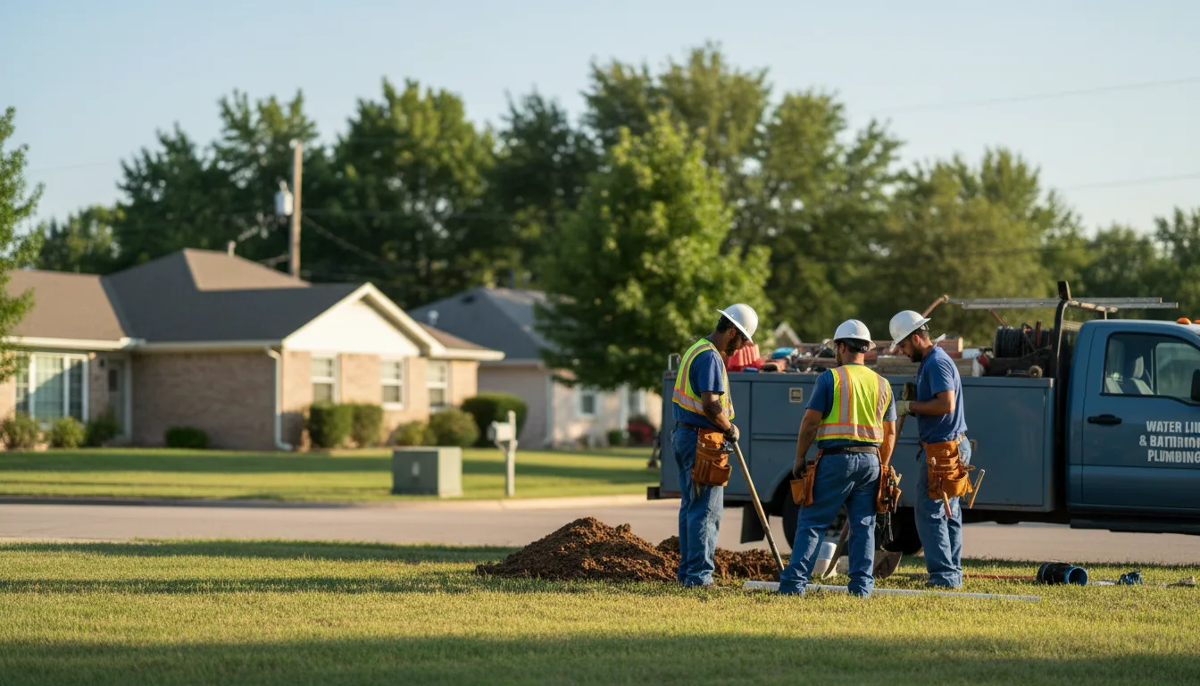 Residential water line and bathroom plumbing service in Lansford, ND